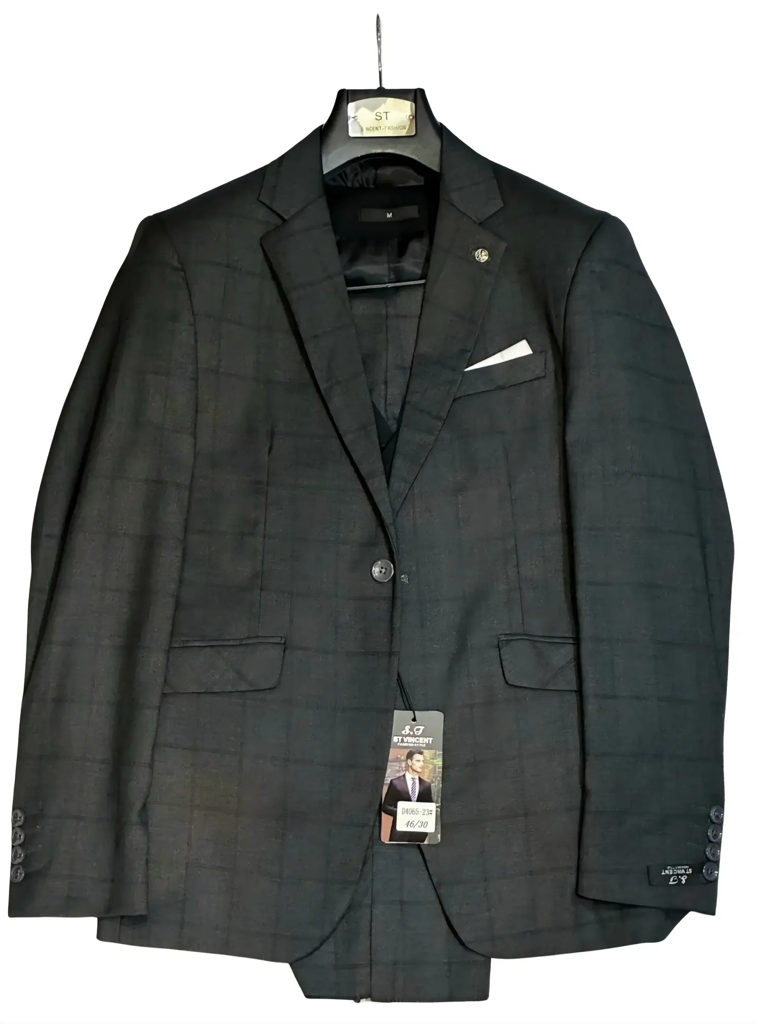 Charcoal Grey Check Two Piece